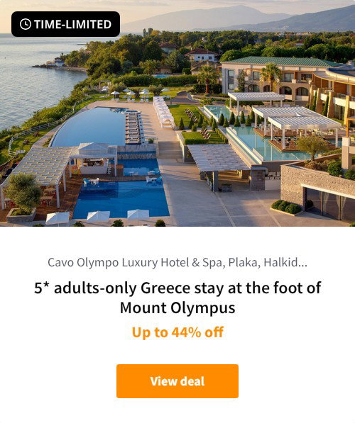 5* adults-only Greece stay at the foot of Mount Olympus
