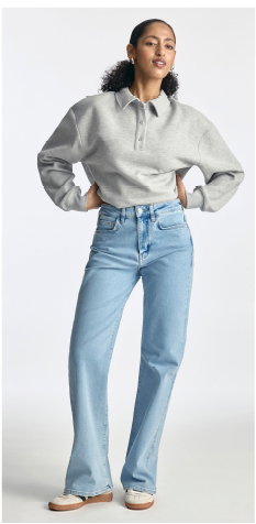 Park High Rise Wide Leg Jeans in Bleached Denim