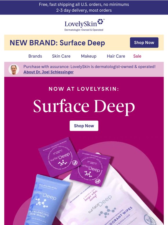 Meet new brand: Surface Deep derm-developed skin care