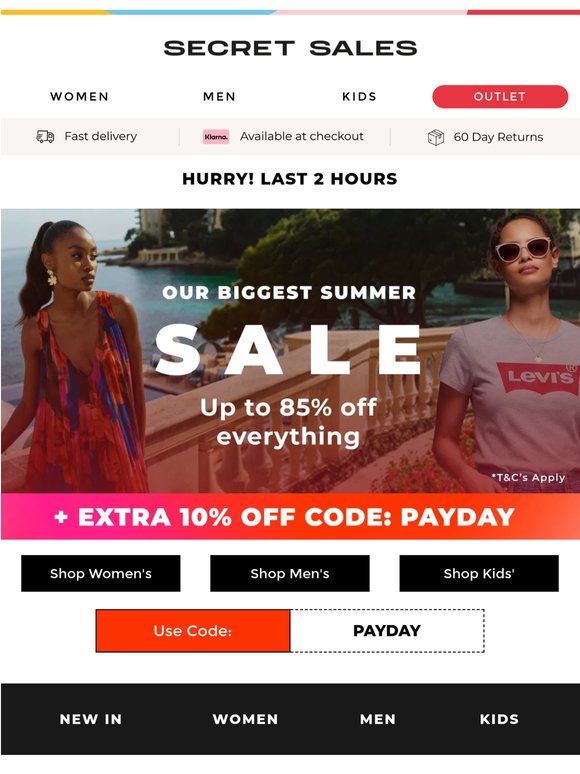 Last 2 Hours 😱 Up to 85% + Extra 10% off