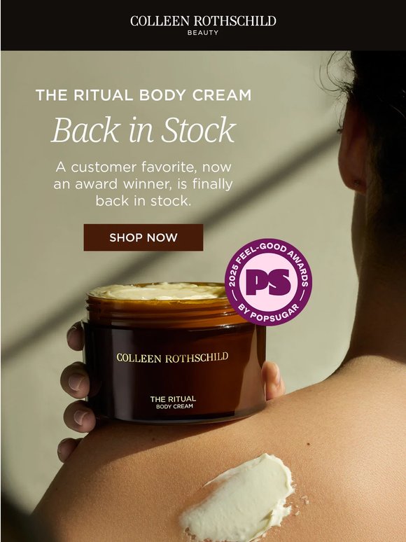 Back in Stock: The Award Winning Body Cream