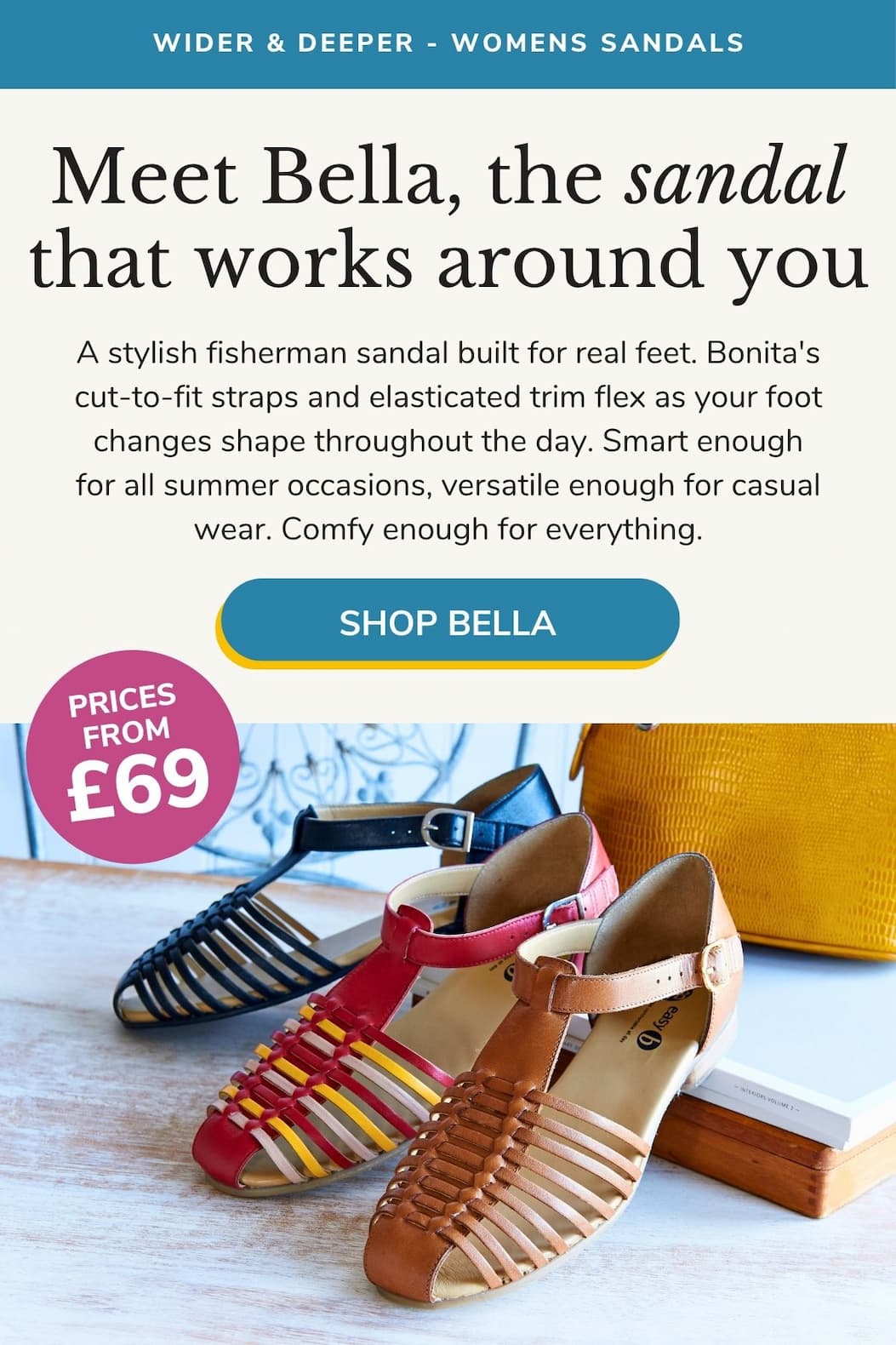 Meet Bella, the sandal that works around you