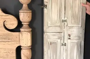 She brought a pair of salvaged wooden shutters into her bedroom for this dreamy idea that looks like it costs a fortune