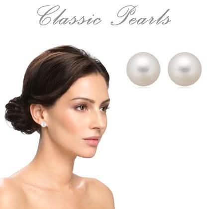 Image of 3-Pack: 8 MM Faux Pearl Stud Earrings