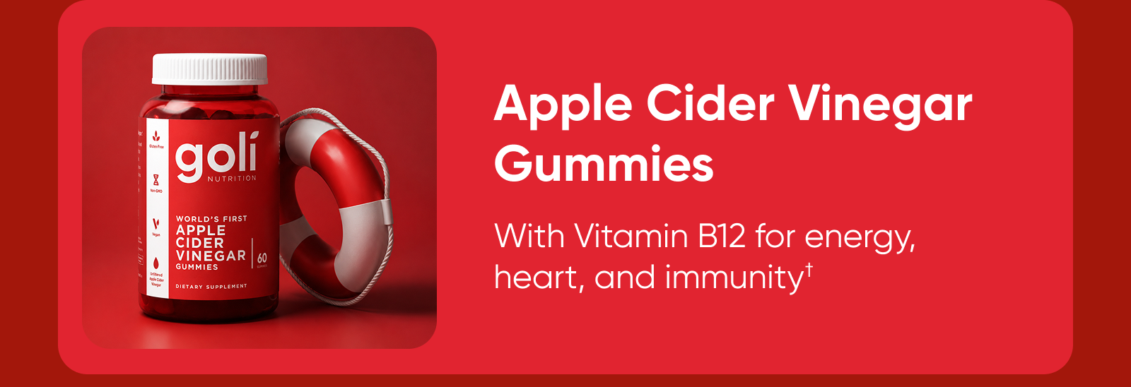 Apple Cider Vinegar Gummies. Energy, heart, immunity.†