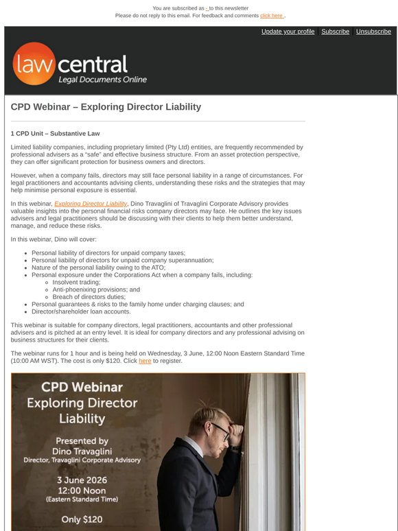 CPD Webinar – Exploring Director Liability