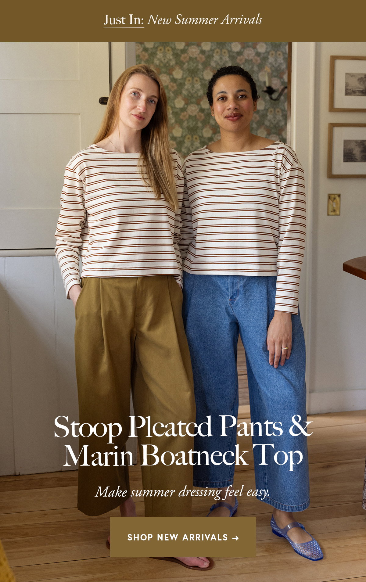 Stoop Pleated Pants & Marin Boatneck Top