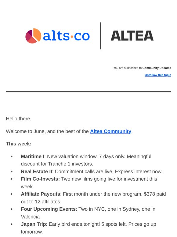 📆 This Week in the Altea Community