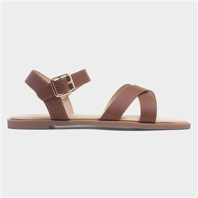 Krush Lottie Women's Tan Wide Fit Buckle Sandal