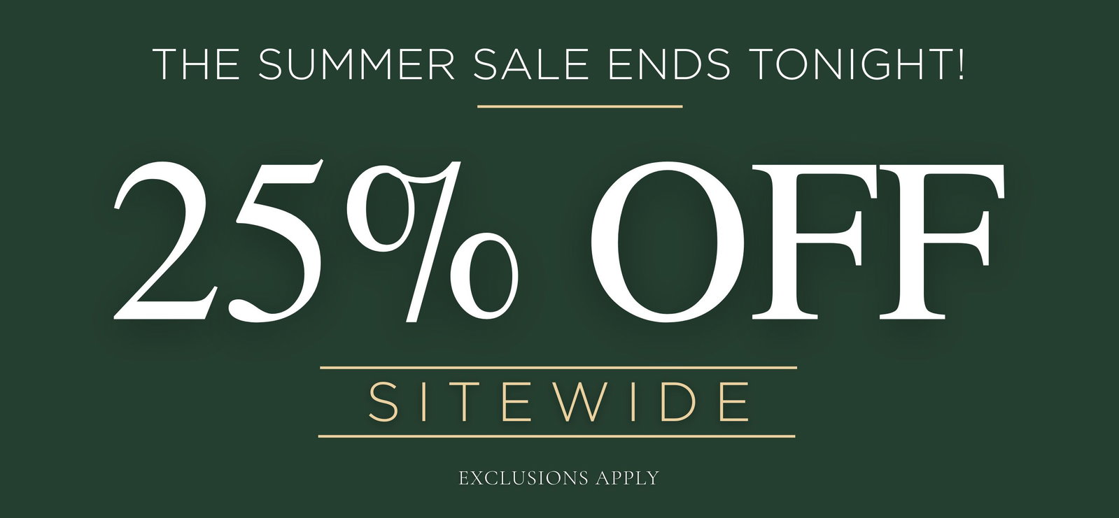25% OFF Spring Sale