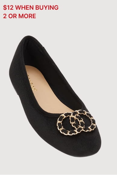 Shop Ornamental Chain Ballet Flats