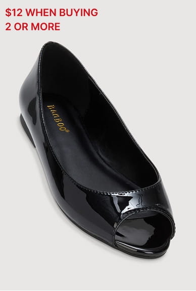 Shop Peep Toe Ballet Flats