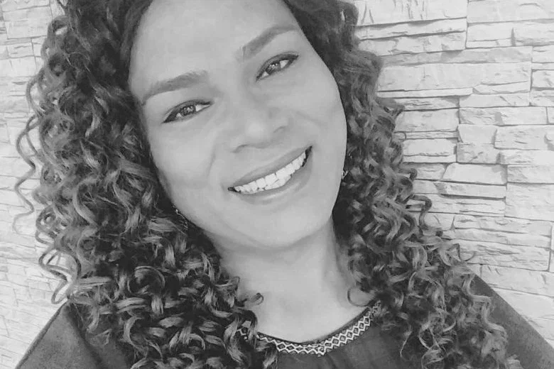 Black and white photo of Alexya Salvador