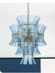 Abigail 13 Light 22.25 inch Aged Brass Chandelier Ceiling Light in Blue by Crystorama