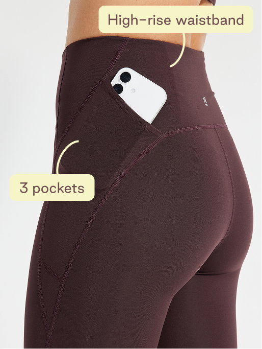 In Tempo Run Ankle Legging in Deep Maroon