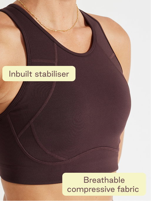 In Tempo No Bounce C-D Bra in Deep Maroon