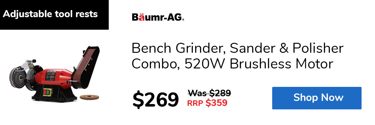 Bench Grinder, Sander & Polisher Combo, 520W Brushless Motor