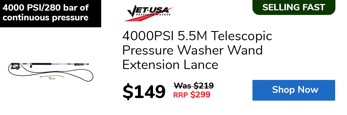 4000PSI 5.5M Telescopic Pressure Washer Wand Extension Lance