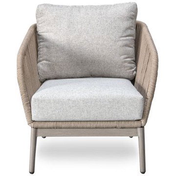 Swiss Valley Lounge Chair - Sturdy Aluminum Frame - Tall Cylindrical Legs - Durable Webbing - High-Performance Nuvella Fabric Cushions
