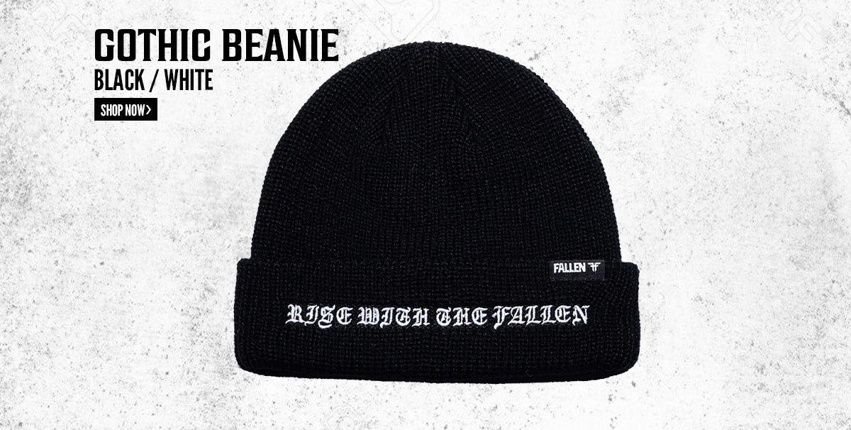 Gothic Beanie | Black / White