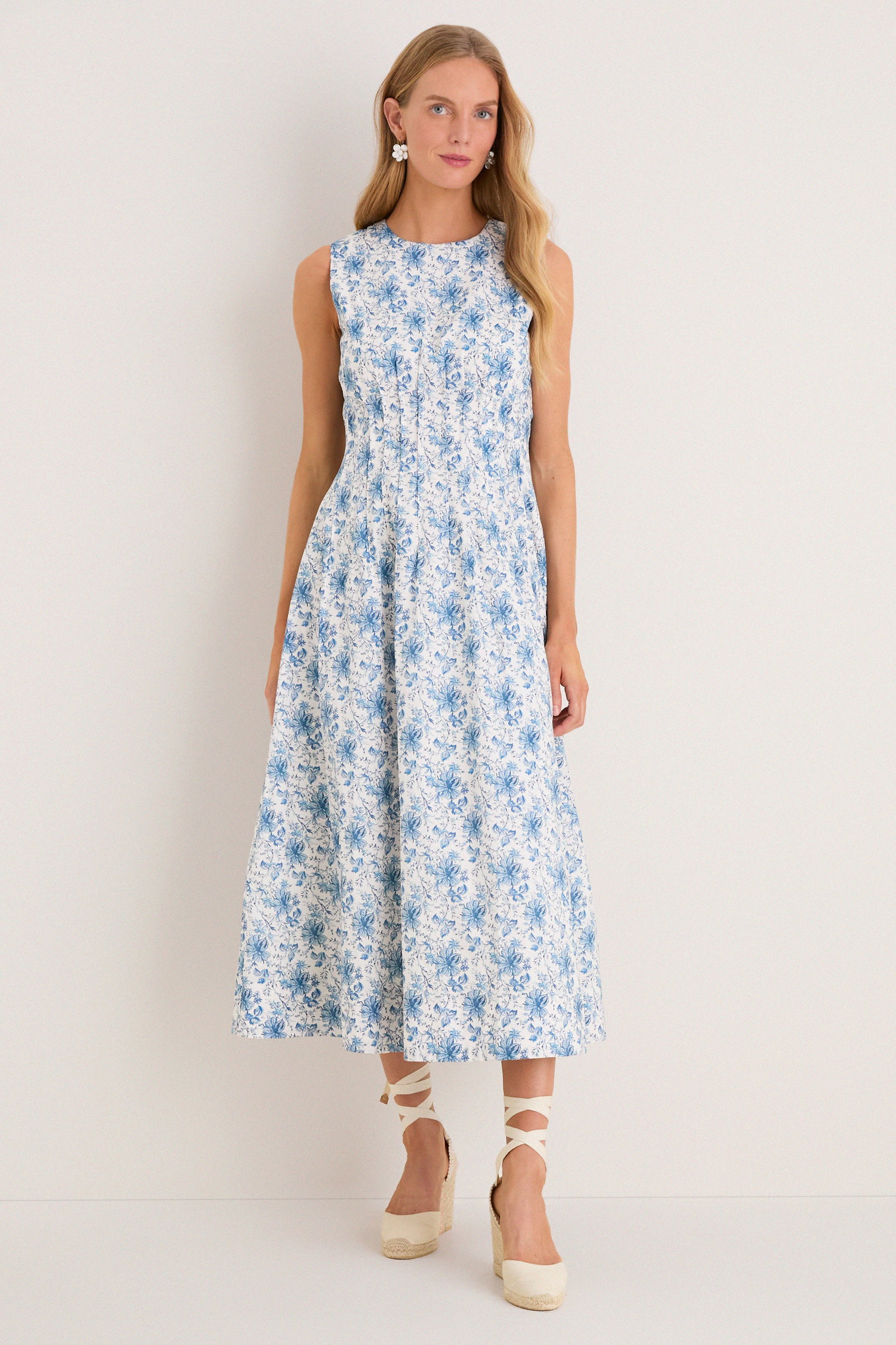 Image of French Blue Floral Toile Christina Maxi Dress