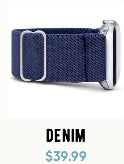 Denim Apple Watch band, $39.99