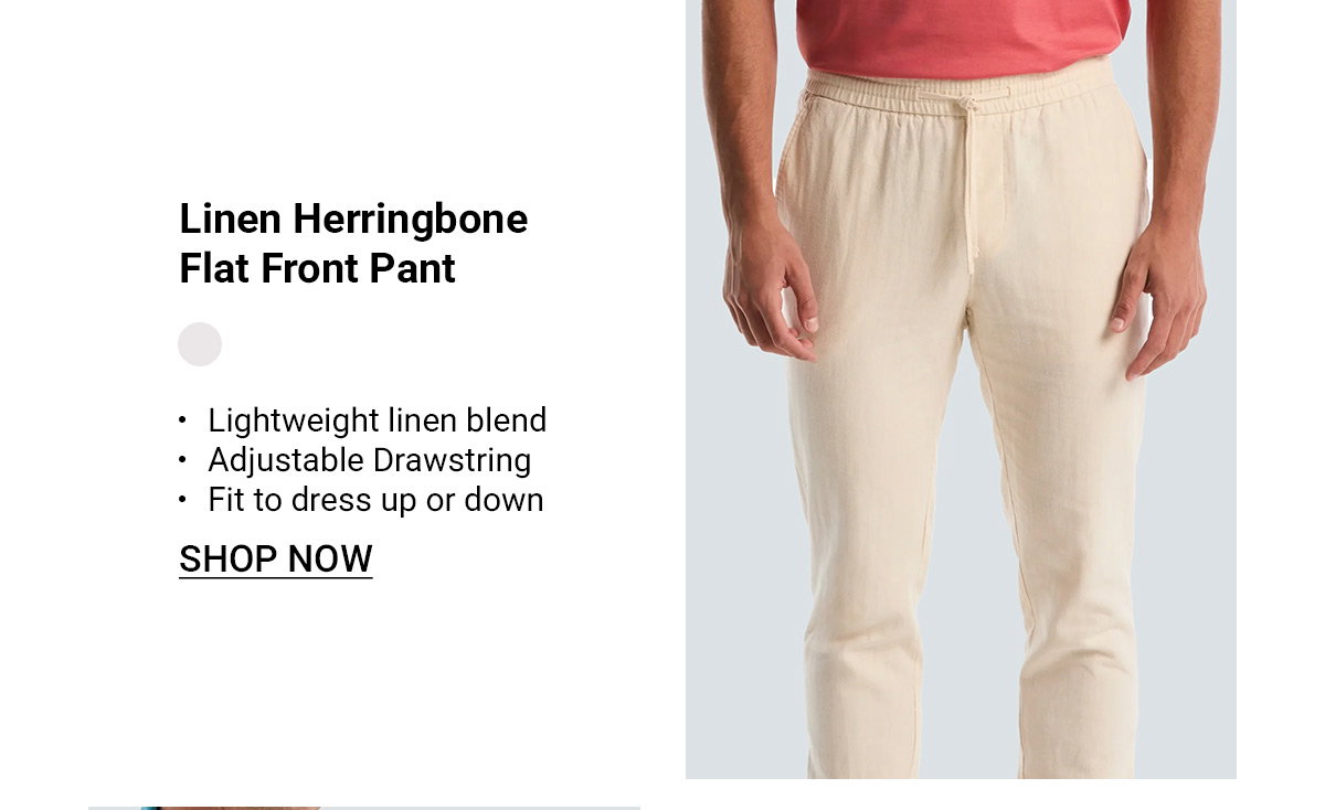 Shop the Linen Herringbone Flat Front Pant