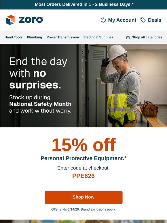 👷 15% off PPE—including Milwaukee 🔥