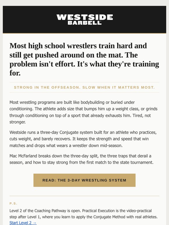 Wrestlers don't need more conditioning