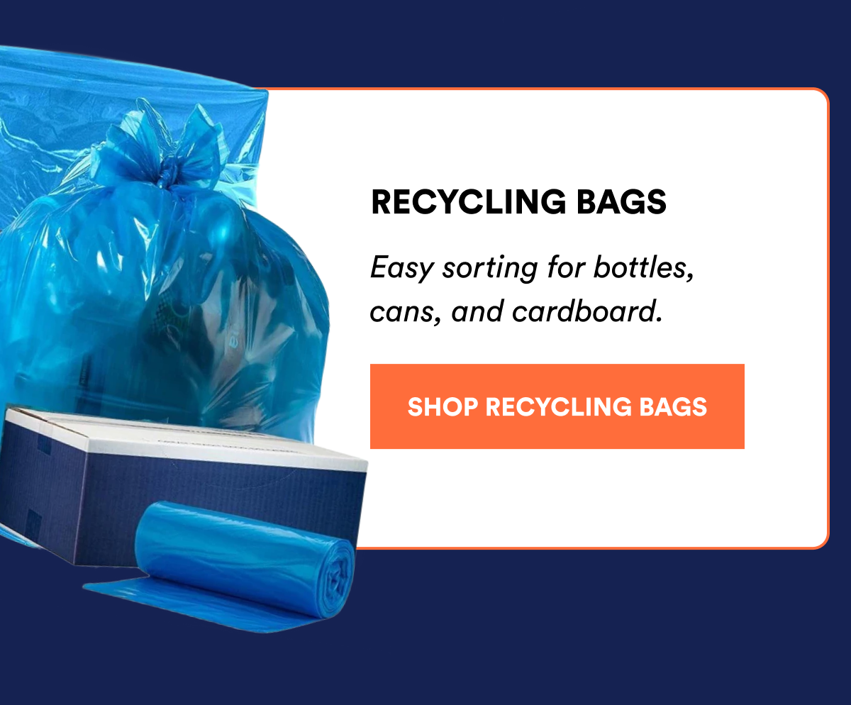 Recycling bags for easy sorting of bottles, cans, and cardboard.
