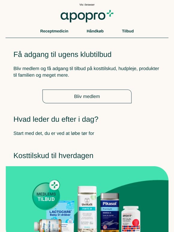 25% på kosttilskud, hudpleje og favoritter til familien