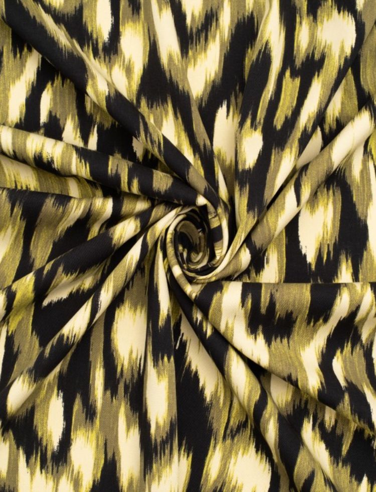 Deadstock Stretch Woven Viscose Twill Fabric Moss Green