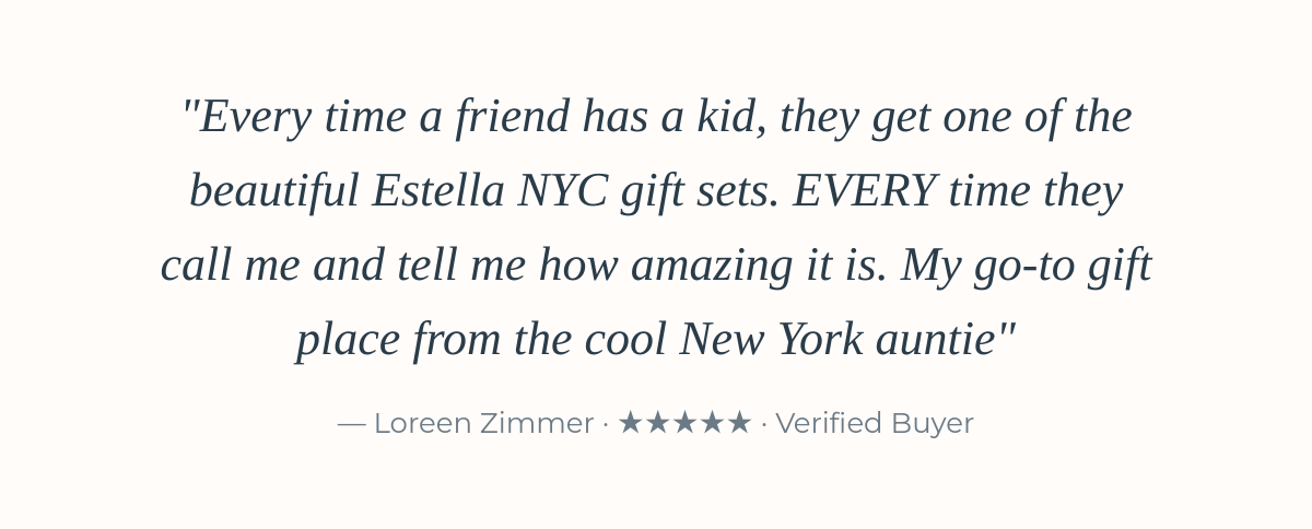 Verified customer review for NYC ABCs Baby Set