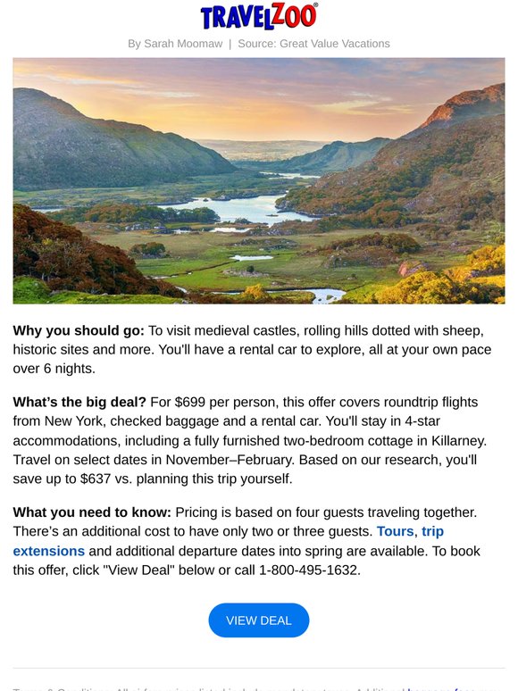 $699—NYC to Ireland: 6 nights, car & cottage stay
