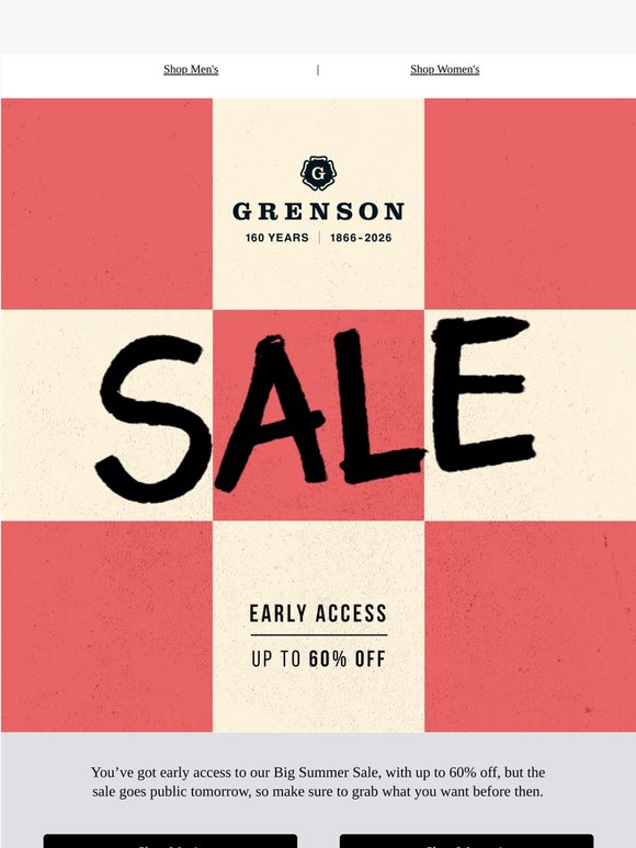 EARLY ACCESS TO THE SUMMER SALE.