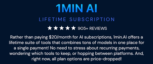 1minAI Pro Plan Lifetime Subscription