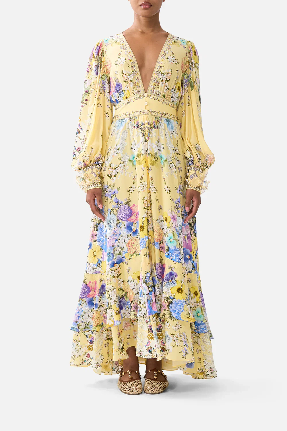 Image of LONG BUTTON FRONT DRESS DARLING BUDS