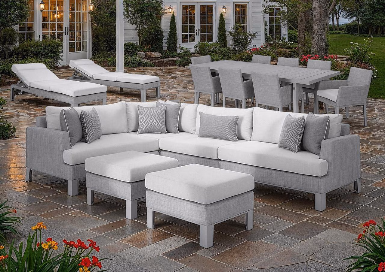 Shop Portofino® Sling 17 Piece Sunbrella Outdoor Sectional Estate Set