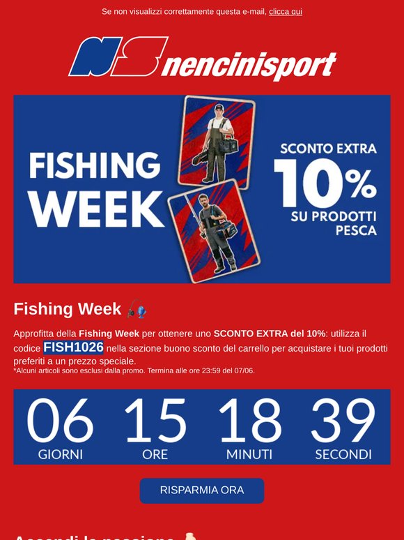 🎣 Sconto EXTRA 10% - Fishing Week