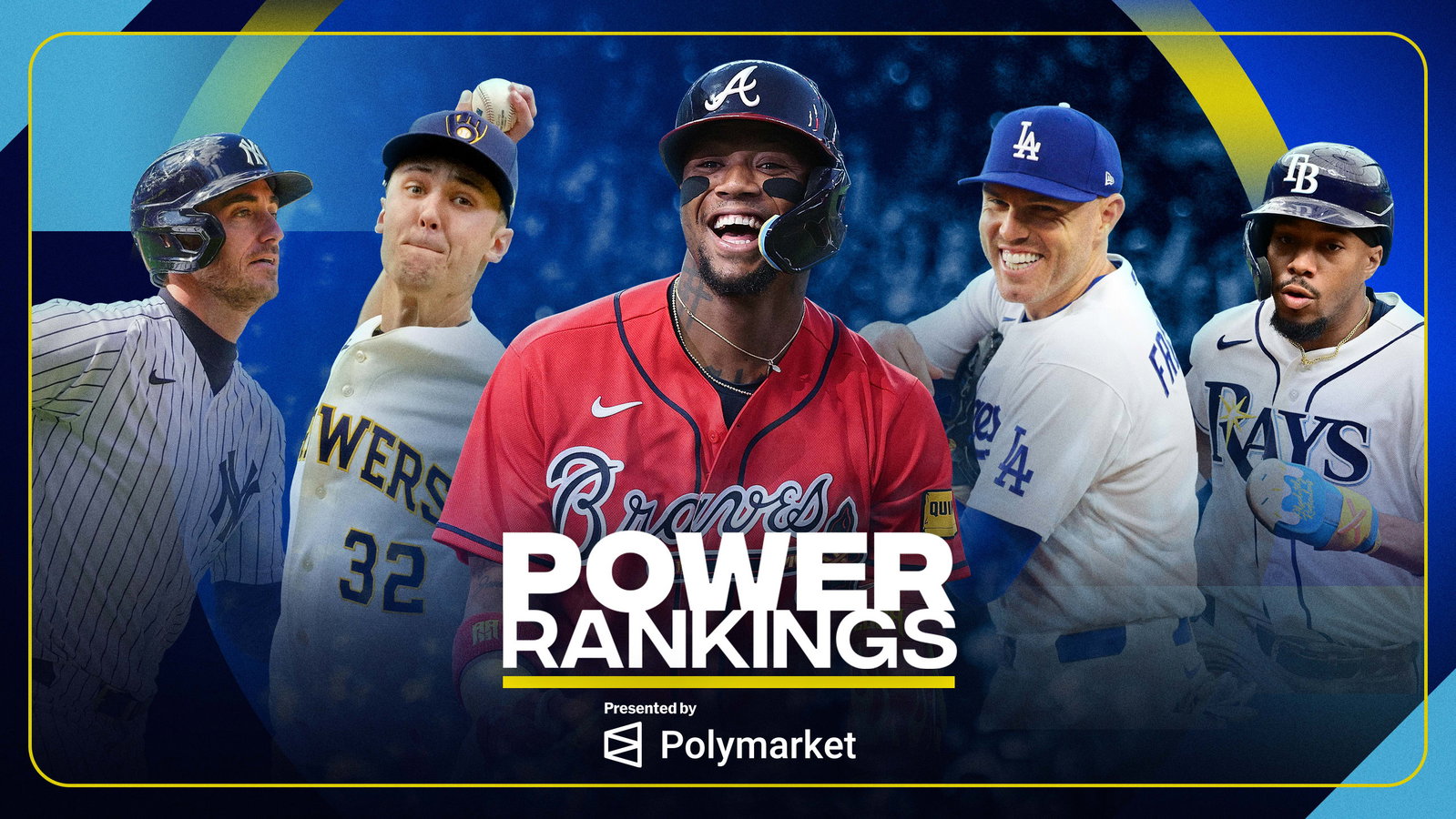 Cody Bellinger, Jacob Misiorowski, Ronald Acuña Jr., Freddie Freeman and Chandler Simpson