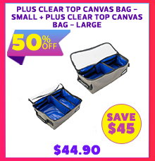 Plus Clear Top Canvas Bag - Small + Plus Clear Top Canvas Bag - Large