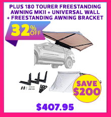 Plus 180° Tourer Freestanding Awning MKII + Freestanding Awning Universal Wall + Freestanding Awning Bracket (Triple)