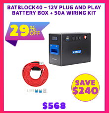 BatBlock40 - 12V Plug and Play Battery Box + 50A Wiring Kit