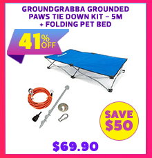 GroundGrabba Grounded Paws Tie Down Kit - 5m + Folding Pet Bed