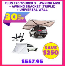 Plus 270° Tourer XL Freestanding Awning MKII + Freestanding Awning Bracket (Triple) + Freestanding Awning Universal Wall