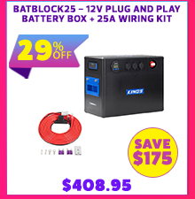 BatBlock25 - 12V Plug and Play Battery Box + 25A Wiring Kit