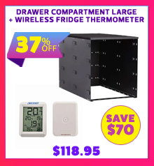 Drawer Compartment Large + Wireless Fridge Thermometer