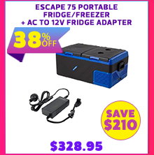 Escape 75 Portable Fridge/Freezer + AC to 12V Fridge Adapter