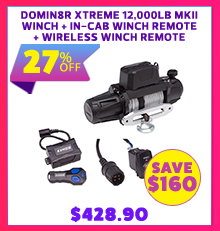 Domin8r Xtreme 12000lb MKII Winch + In-Cab Winch Remote + Wireless Winch Remote