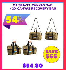 2x Travel Canvas Bag + 2x Canvas Recovery Bag